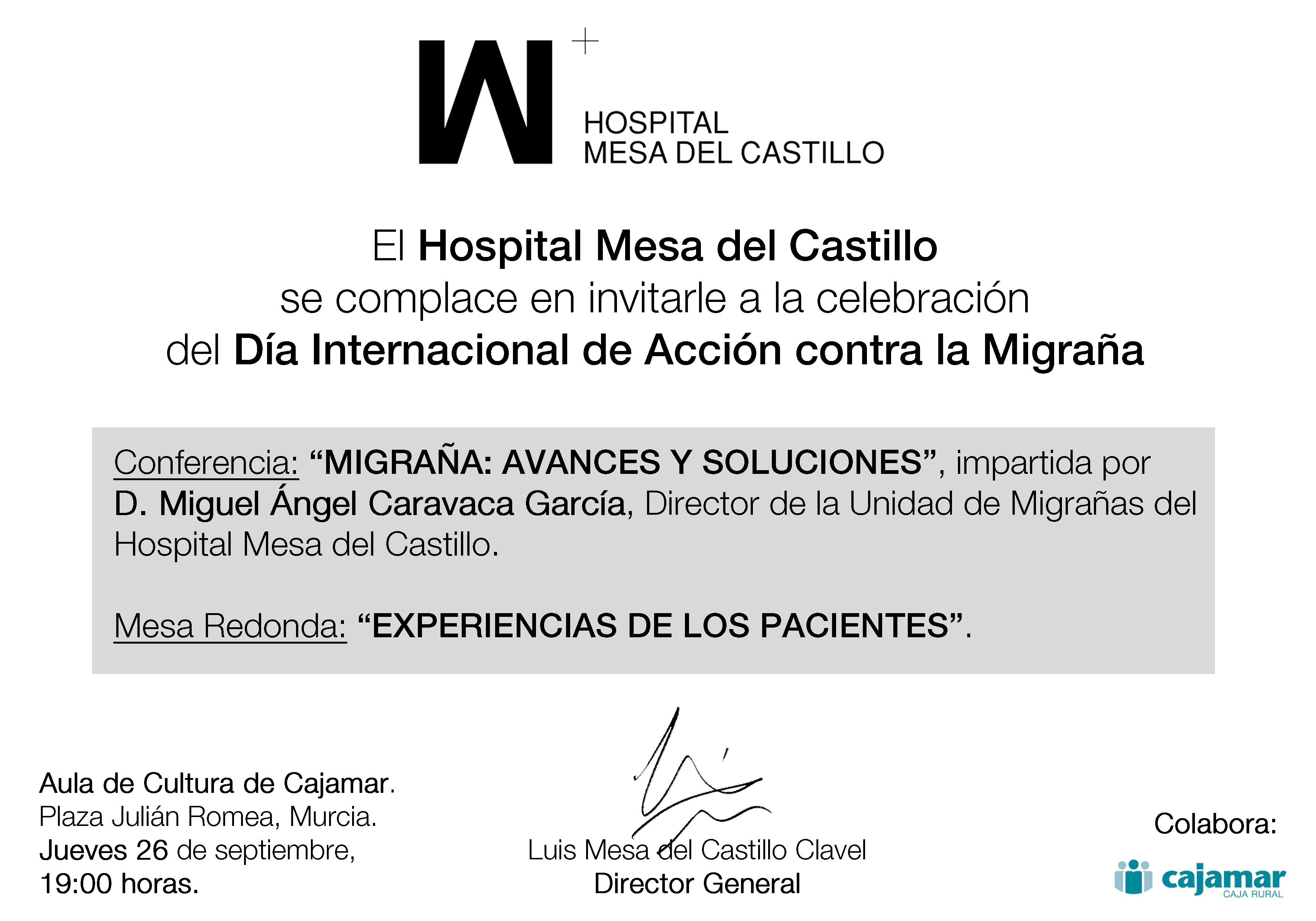 Mesa del Castillo organiza una jornada sobre últimos avances en tratamiento de migraña